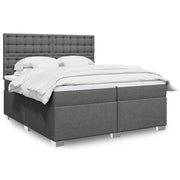 Boxspring met matras 200x200 cm donkergrijs