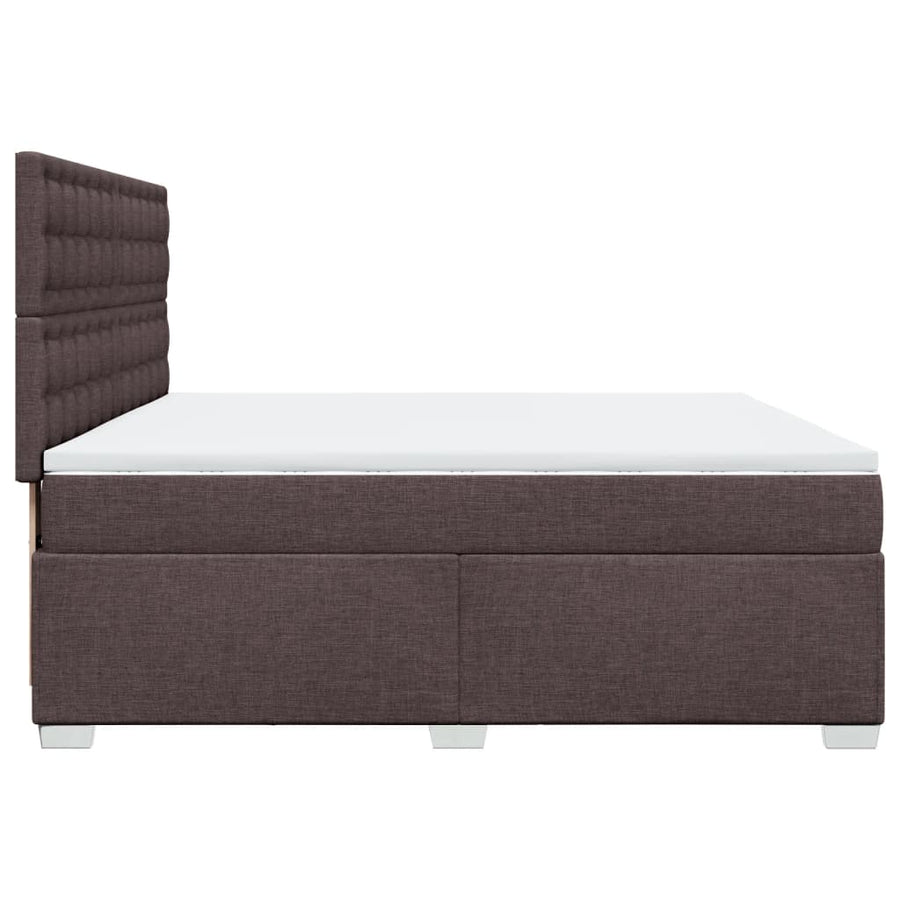 Boxspring met matras stof donkerbruin 200x200 cm