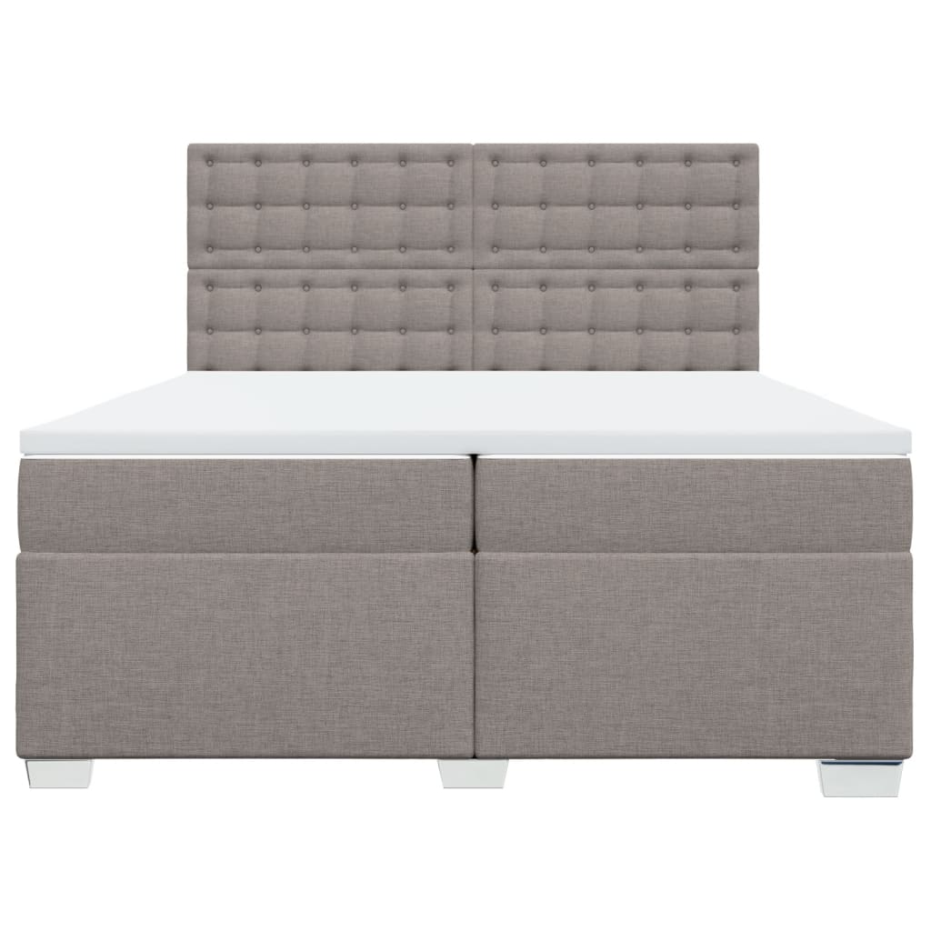 Boxspring met matras stof taupe 200x200 cm