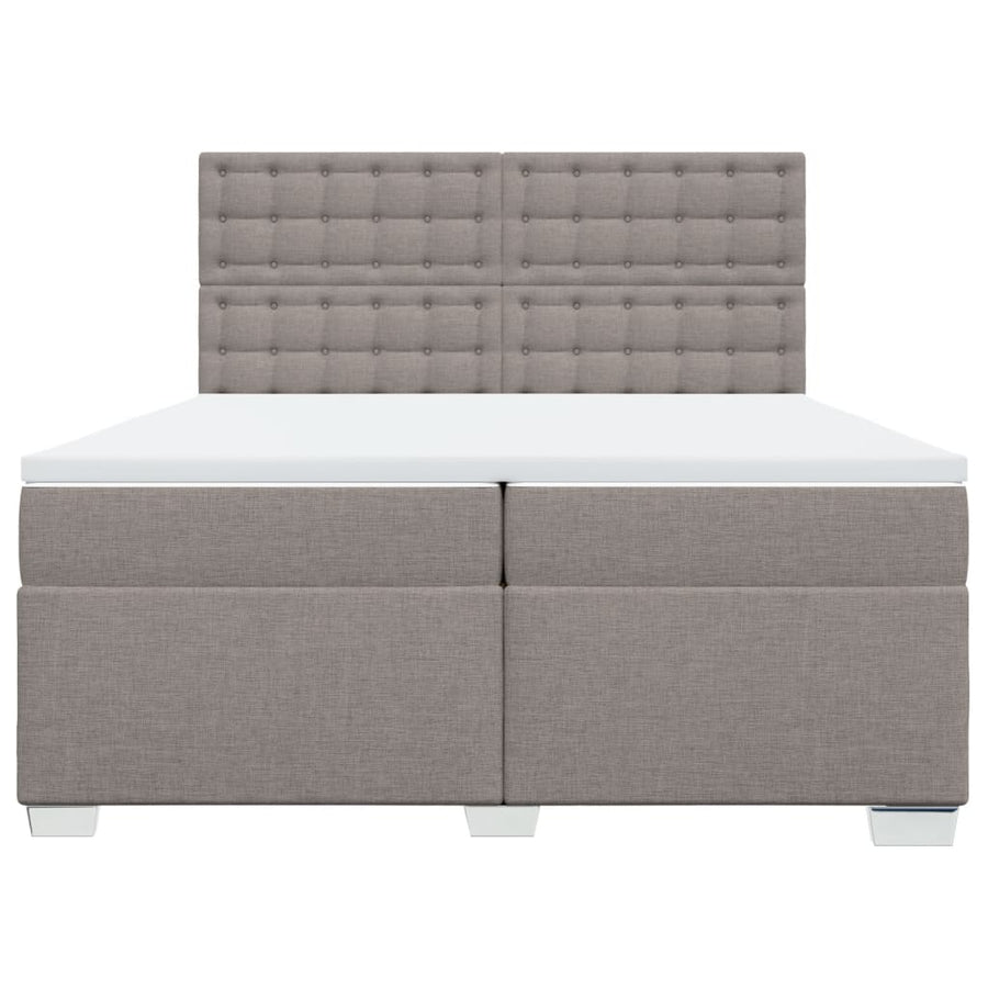 Boxspring met matras stof taupe 200x200 cm