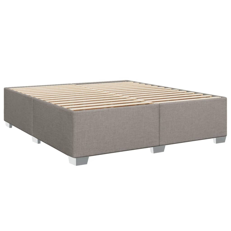 Boxspring met matras stof taupe 200x200 cm