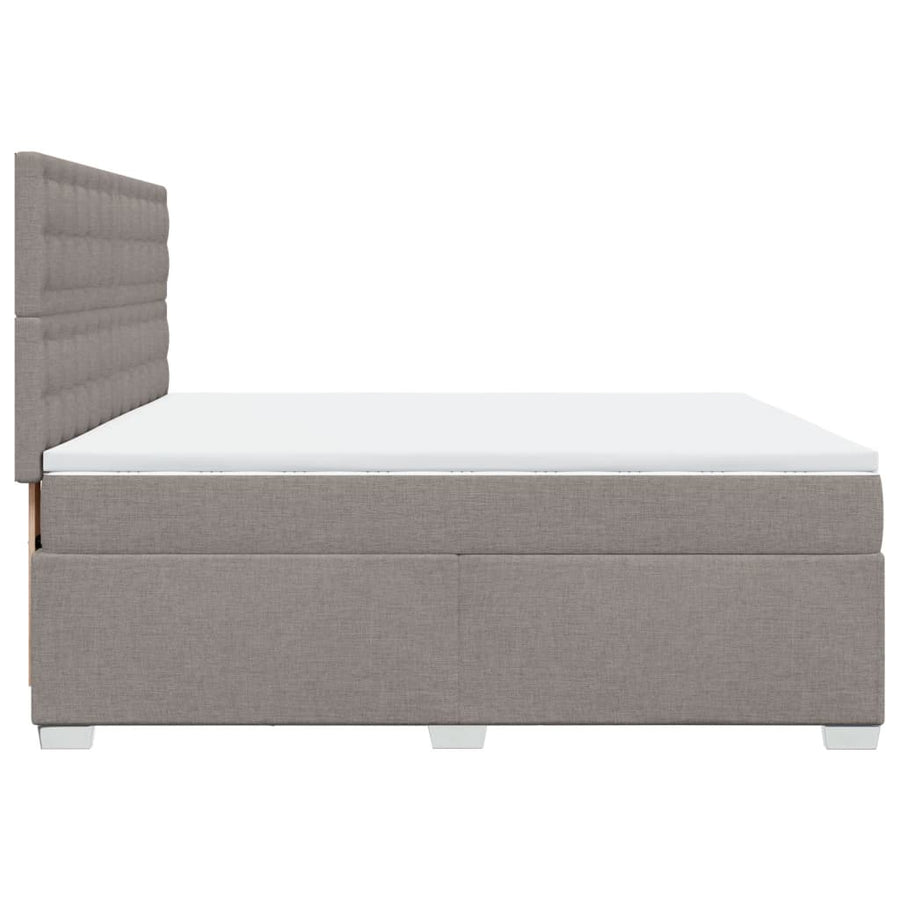 Boxspring met matras stof taupe 200x200 cm