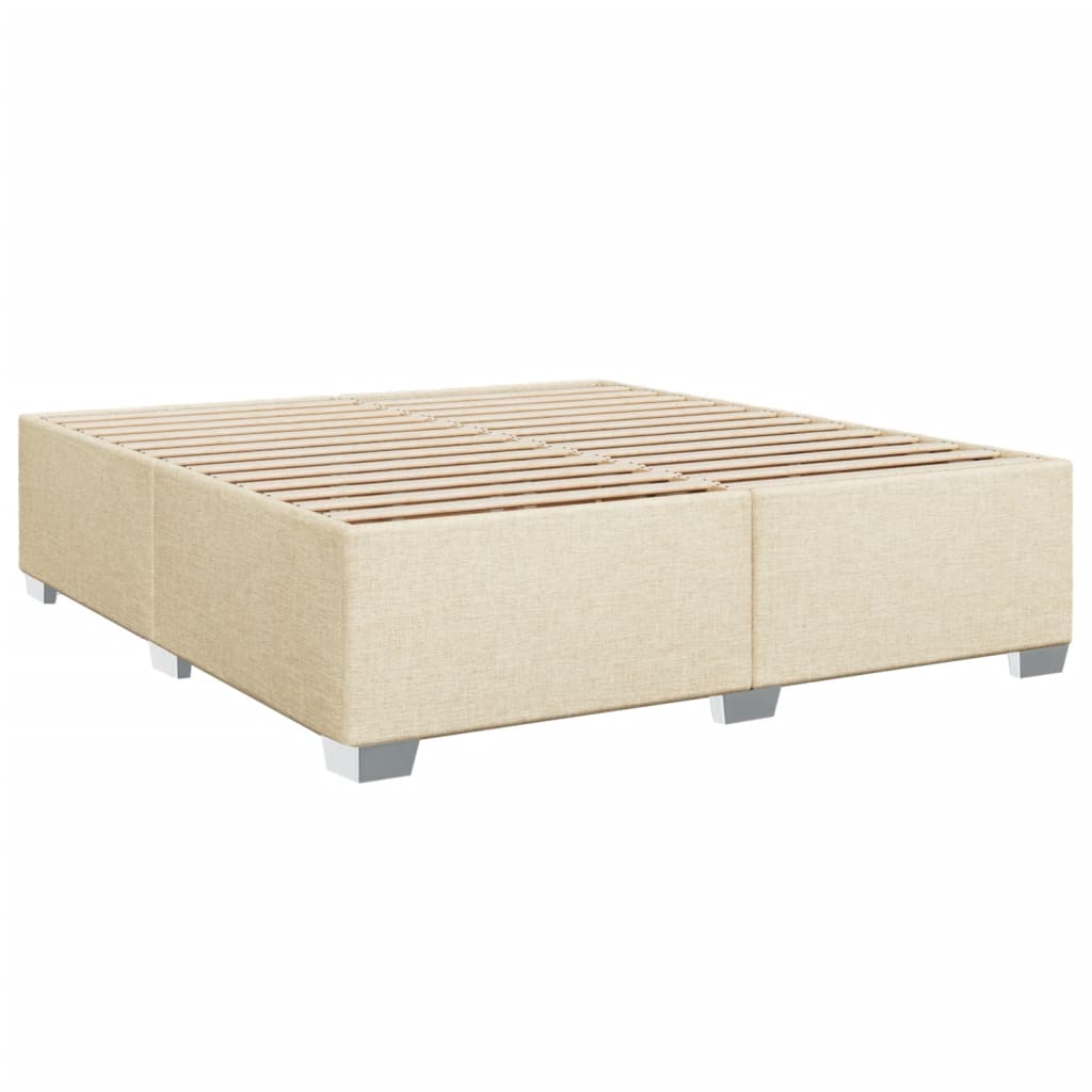 Boxspring met matras stof crèmekleurig 200x200 cm