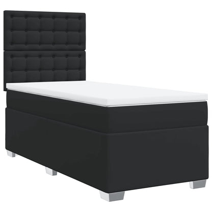 Boxspring met matras kunstleer zwart 80x200 cm