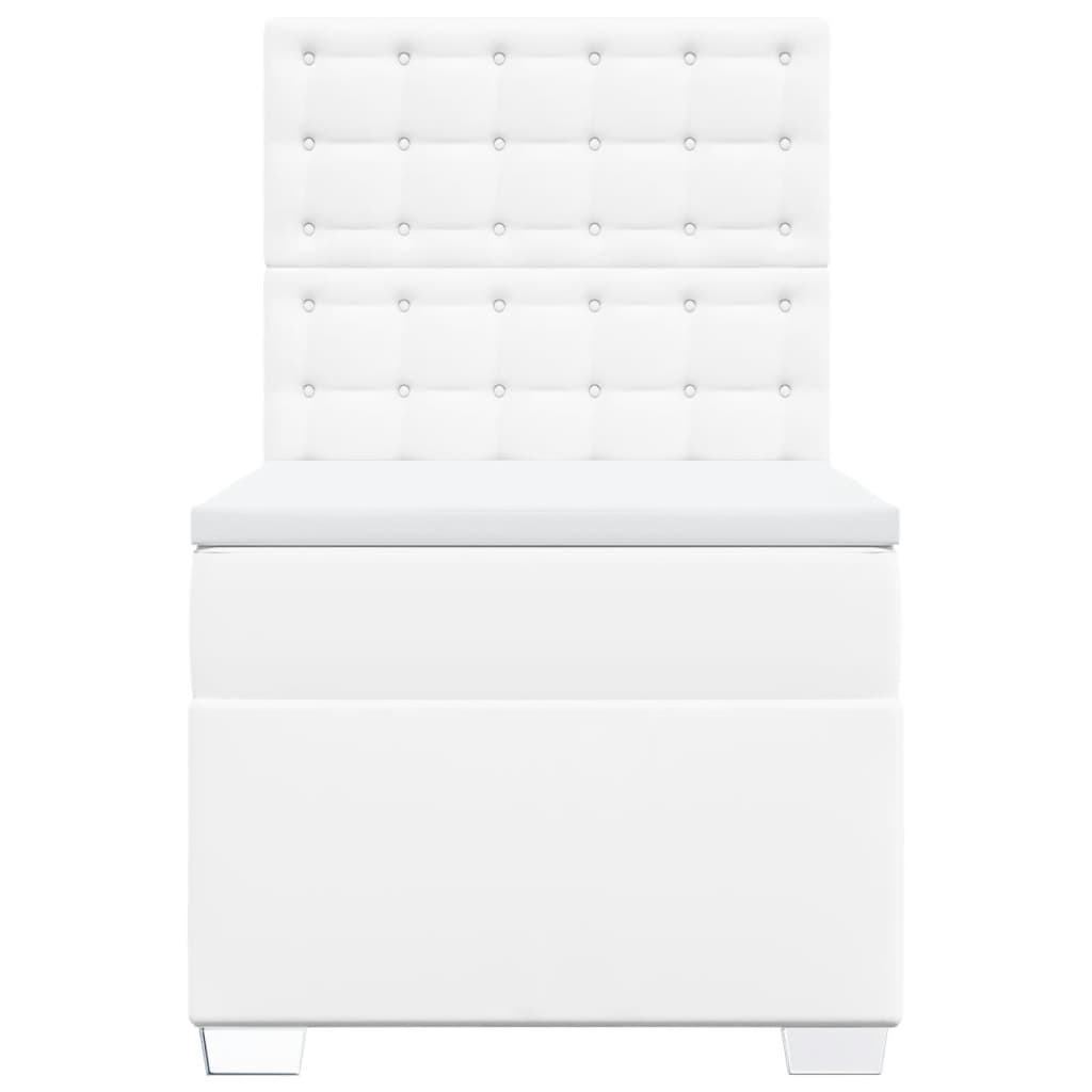 Boxspring met matras kunstleer wit 80x200 cm