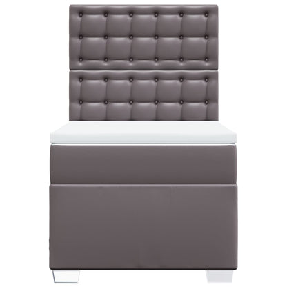Boxspring met matras kunstleer grijs 80x200 cm