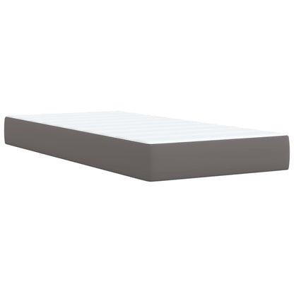 Boxspring met matras kunstleer grijs 80x200 cm