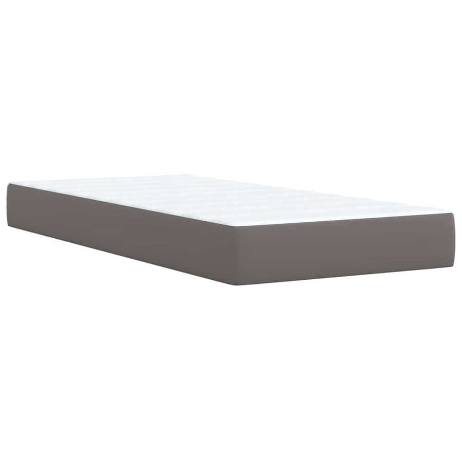 Boxspring met matras kunstleer grijs 80x200 cm
