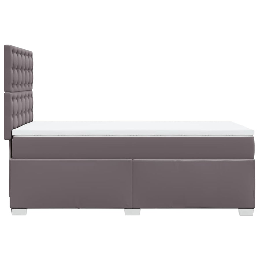 Boxspring met matras kunstleer grijs 80x200 cm