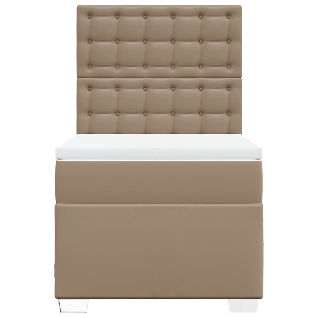 Boxspring met matras kunstleer cappuccinokleurig 80x200 cm