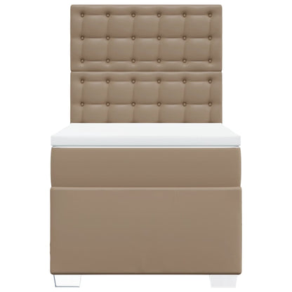 Boxspring met matras kunstleer cappuccinokleurig 80x200 cm
