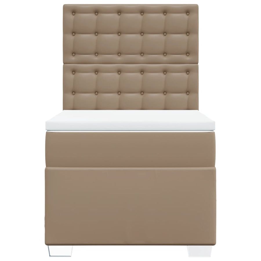 Boxspring met matras kunstleer cappuccinokleurig 80x200 cm