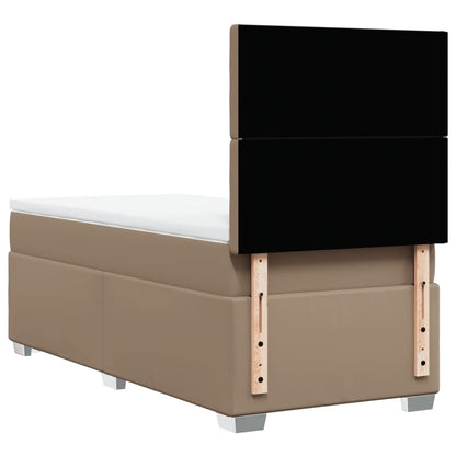 Boxspring met matras kunstleer cappuccinokleurig 80x200 cm