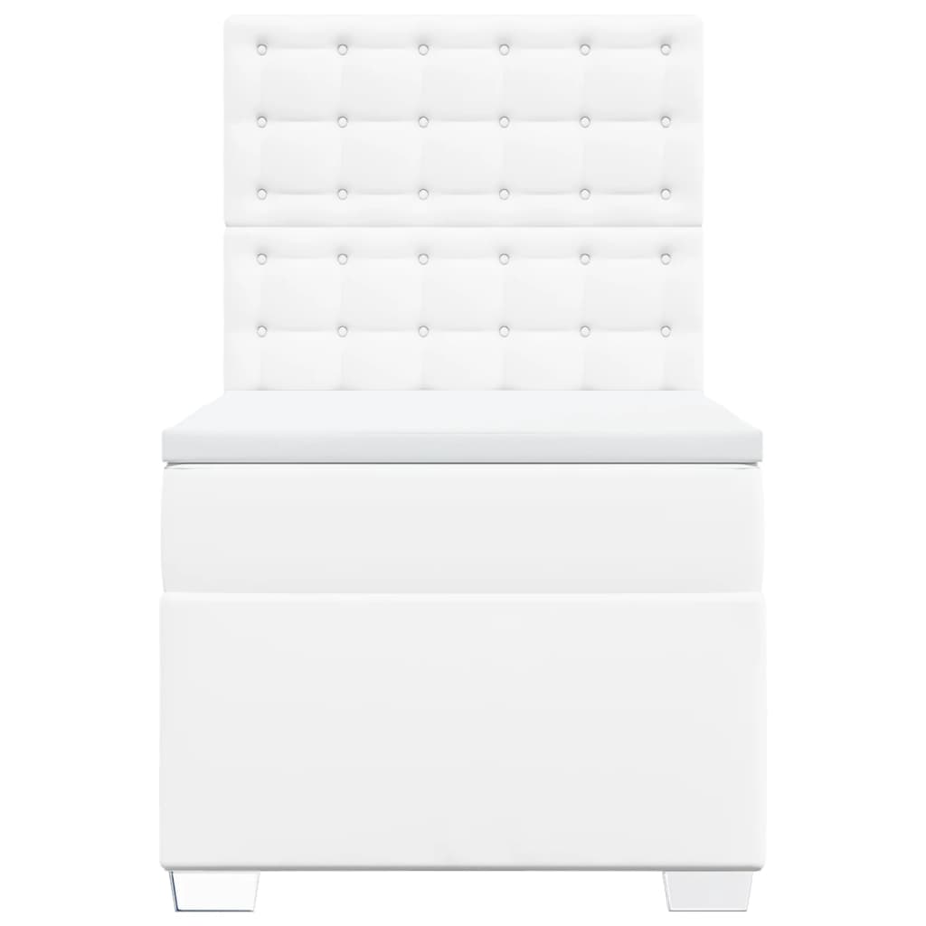 Boxspring met matras kunstleer wit 90x190 cm