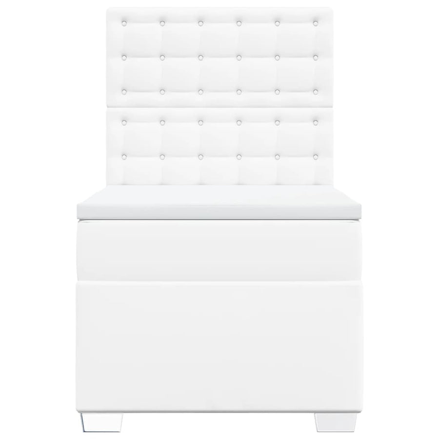 Boxspring met matras kunstleer wit 90x190 cm