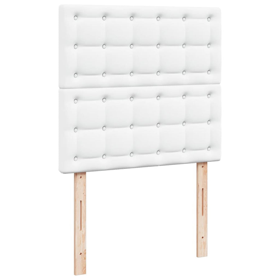 Boxspring met matras kunstleer wit 90x190 cm