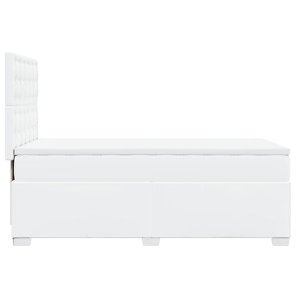 Boxspring met matras kunstleer wit 90x190 cm
