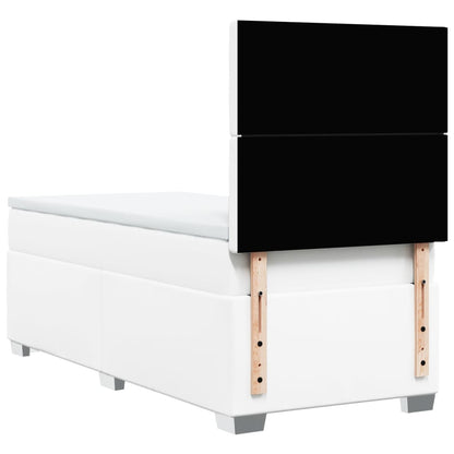 Boxspring met matras kunstleer wit 90x190 cm