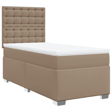 Boxspring met matras kunstleer cappuccinokleurig 90x190 cm
