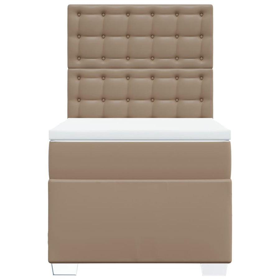 Boxspring met matras kunstleer cappuccinokleurig 90x190 cm