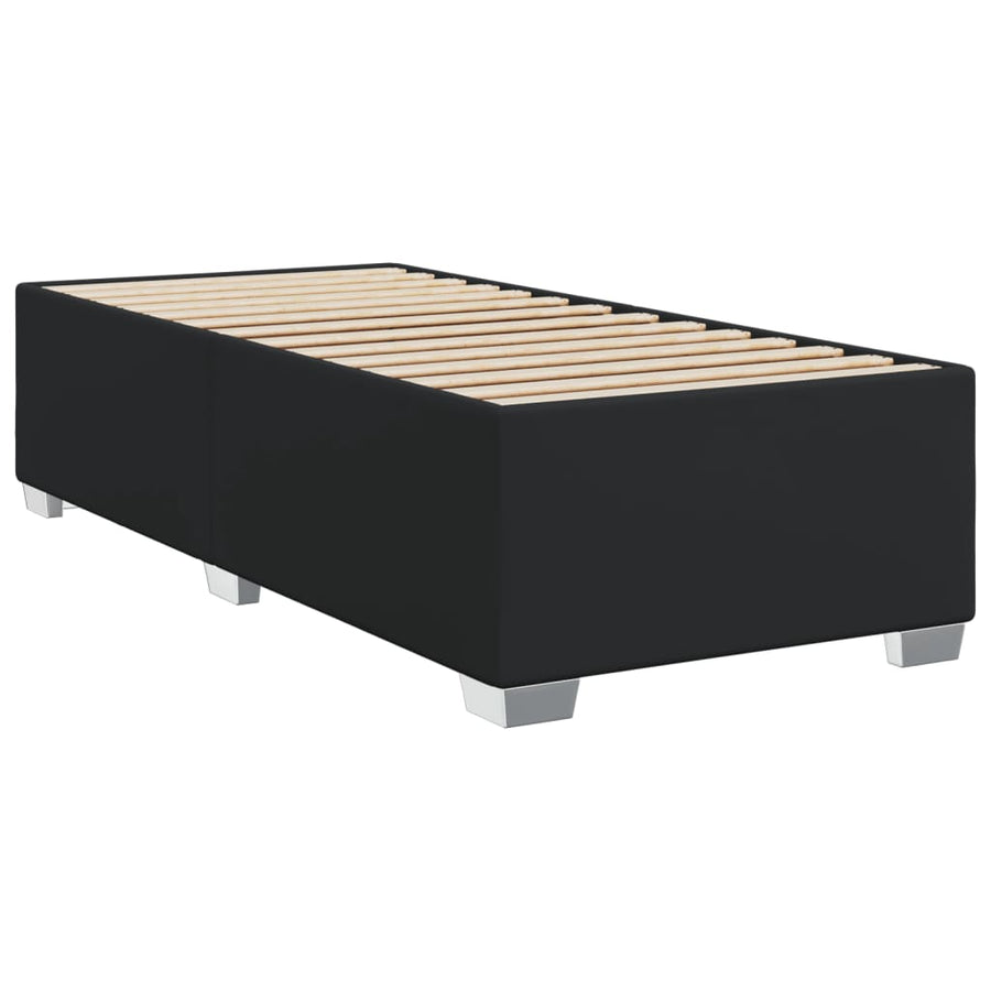 Boxspring met matras kunstleer zwart 90x200 cm