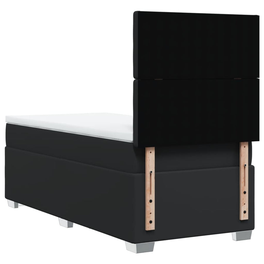 Boxspring met matras kunstleer zwart 90x200 cm