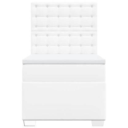 Boxspring met matras kunstleer wit 90x200 cm