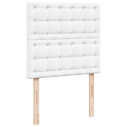 Boxspring met matras kunstleer wit 90x200 cm