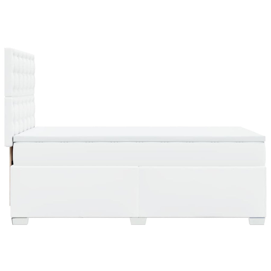 Boxspring met matras kunstleer wit 90x200 cm