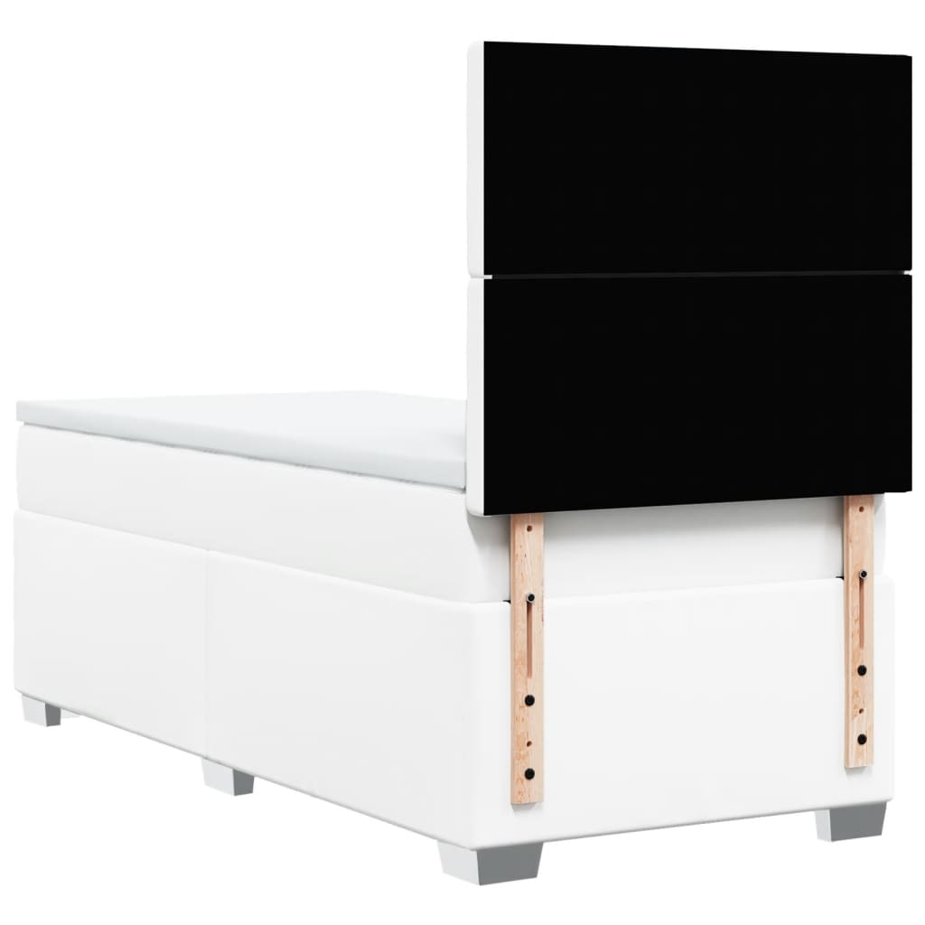 Boxspring met matras kunstleer wit 90x200 cm