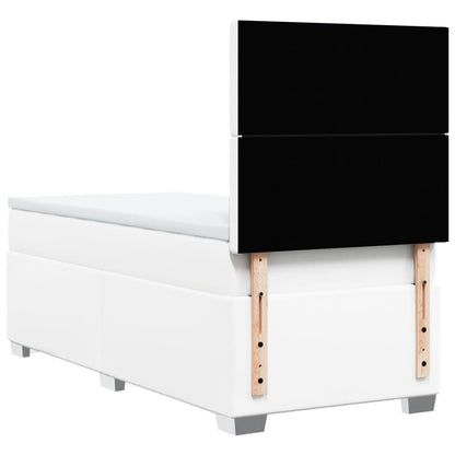 Boxspring met matras kunstleer wit 90x200 cm