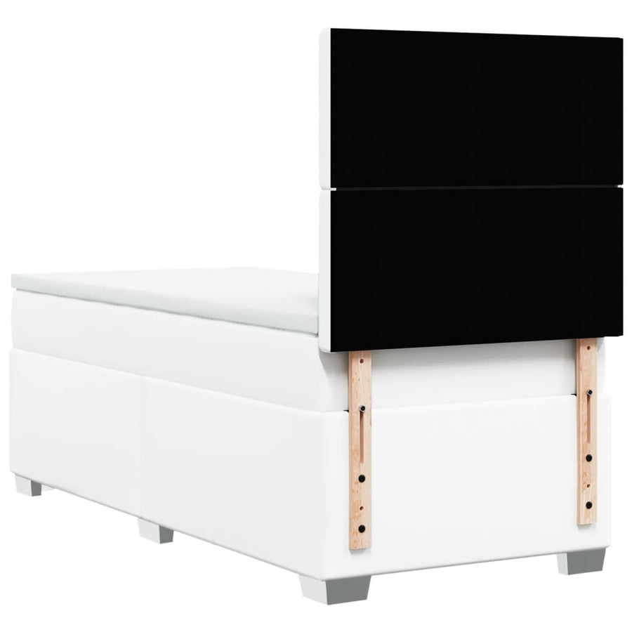 Boxspring met matras kunstleer wit 90x200 cm