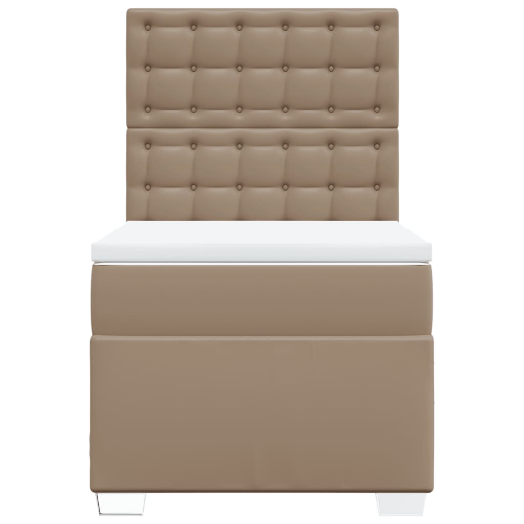 Boxspring met matras kunstleer cappuccinokleurig 90x200 cm