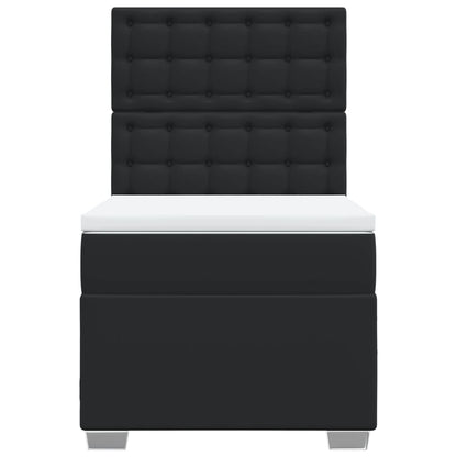 Boxspring met matras kunstleer zwart 100x200 cm
