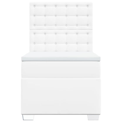 Boxspring met matras kunstleer wit 100x200 cm