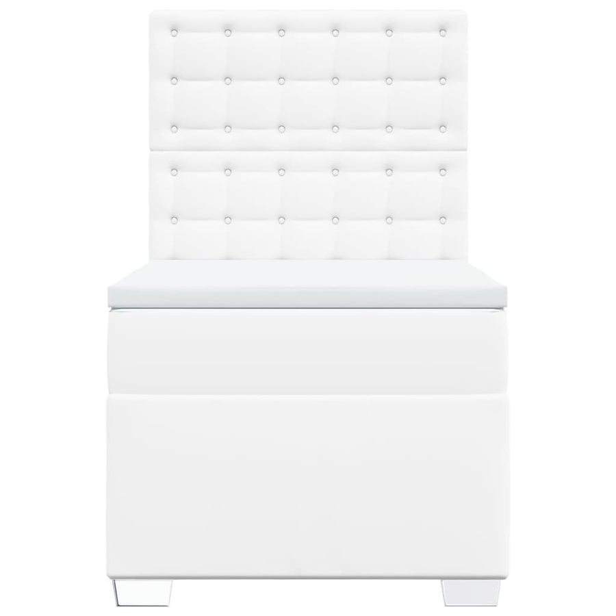 Boxspring met matras kunstleer wit 100x200 cm