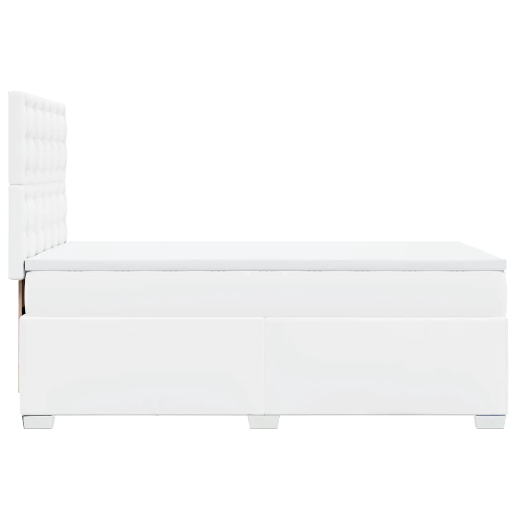 Boxspring met matras kunstleer wit 100x200 cm