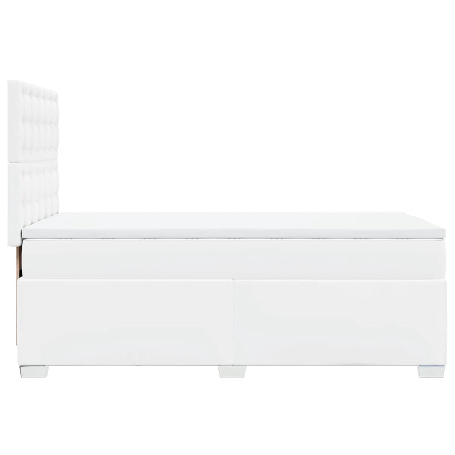 Boxspring met matras kunstleer wit 100x200 cm