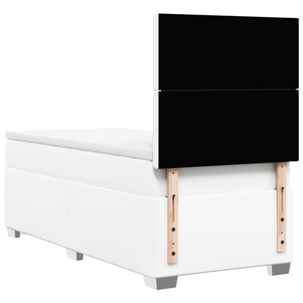 Boxspring met matras kunstleer wit 100x200 cm