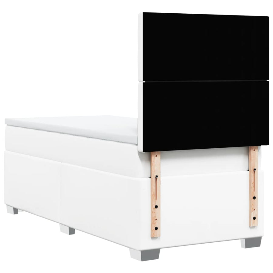 Boxspring met matras kunstleer wit 100x200 cm