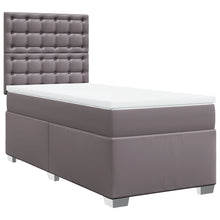 Boxspring met matras kunstleer grijs 100x200 cm