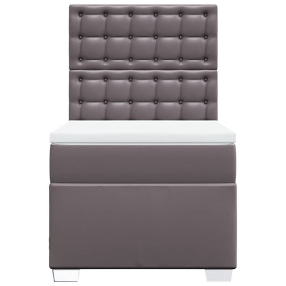 Boxspring met matras kunstleer grijs 100x200 cm