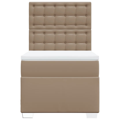Boxspring met matras kunstleer cappuccinokleurig 100x200 cm