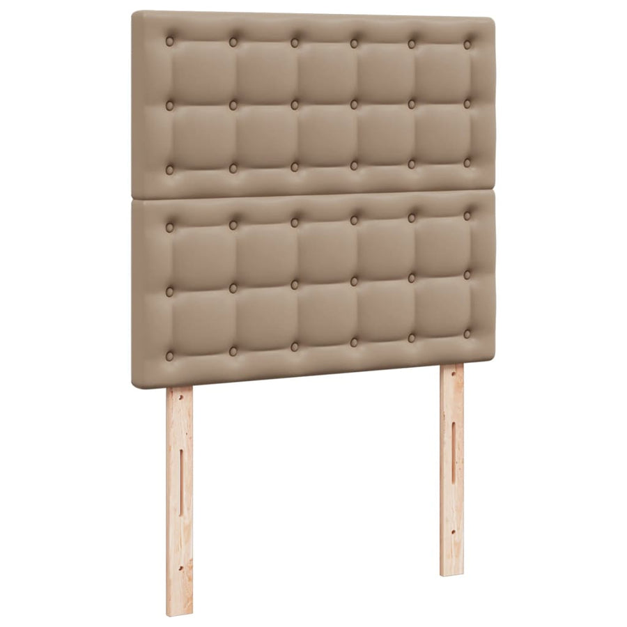Boxspring met matras kunstleer cappuccinokleurig 100x200 cm