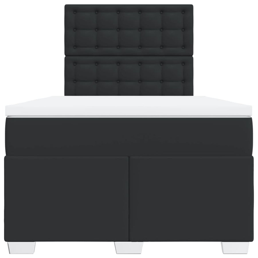 Boxspring met matras kunstleer zwart 120x190 cm