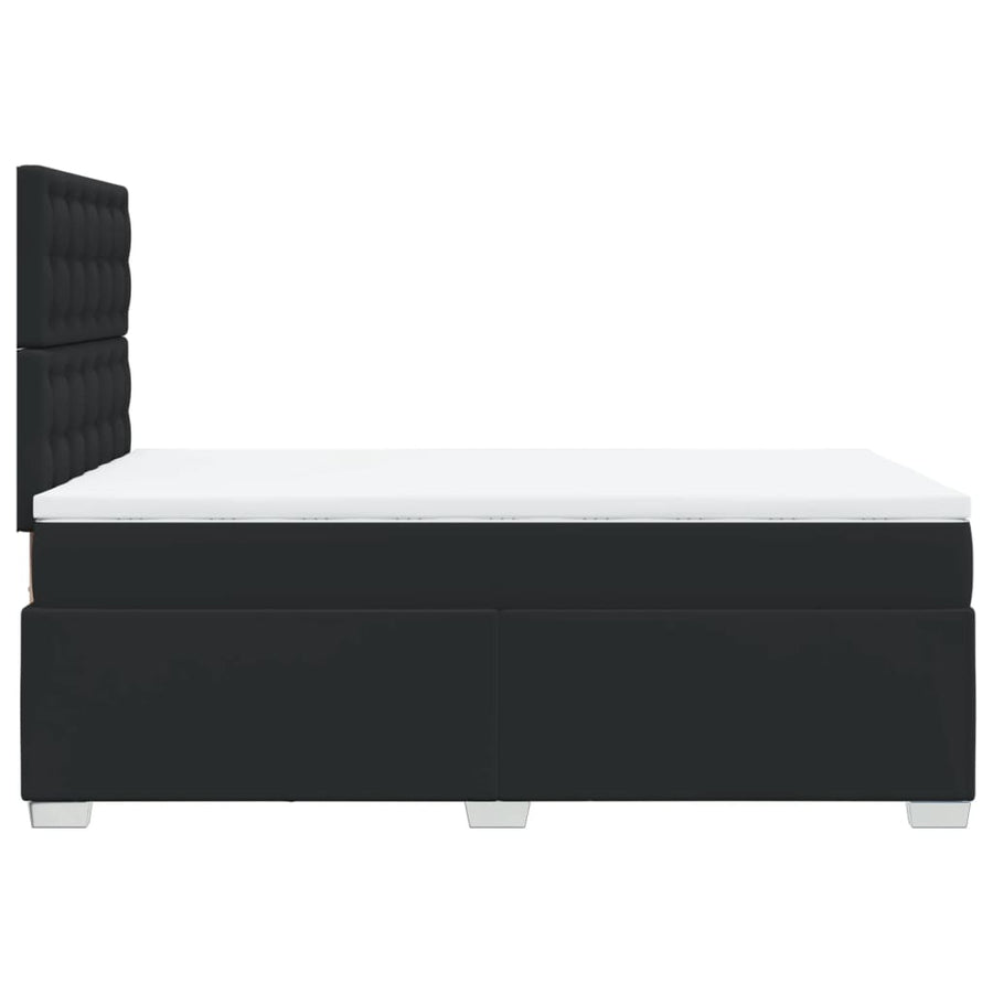 Boxspring met matras kunstleer zwart 120x190 cm