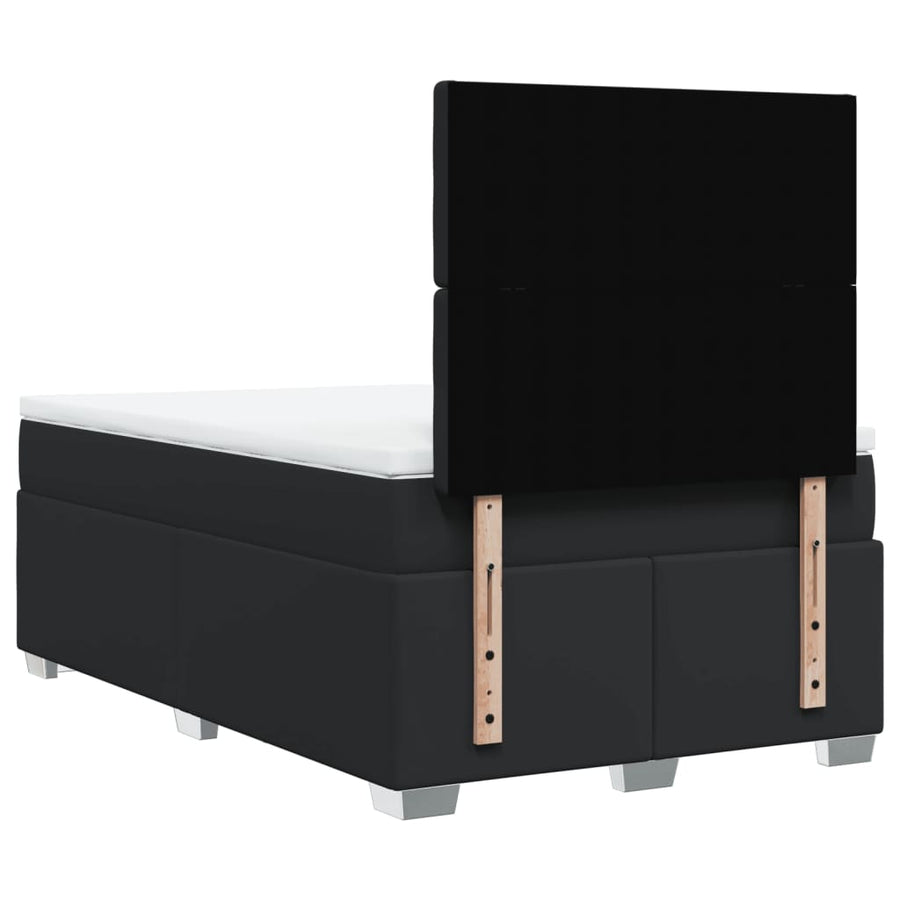 Boxspring met matras kunstleer zwart 120x190 cm
