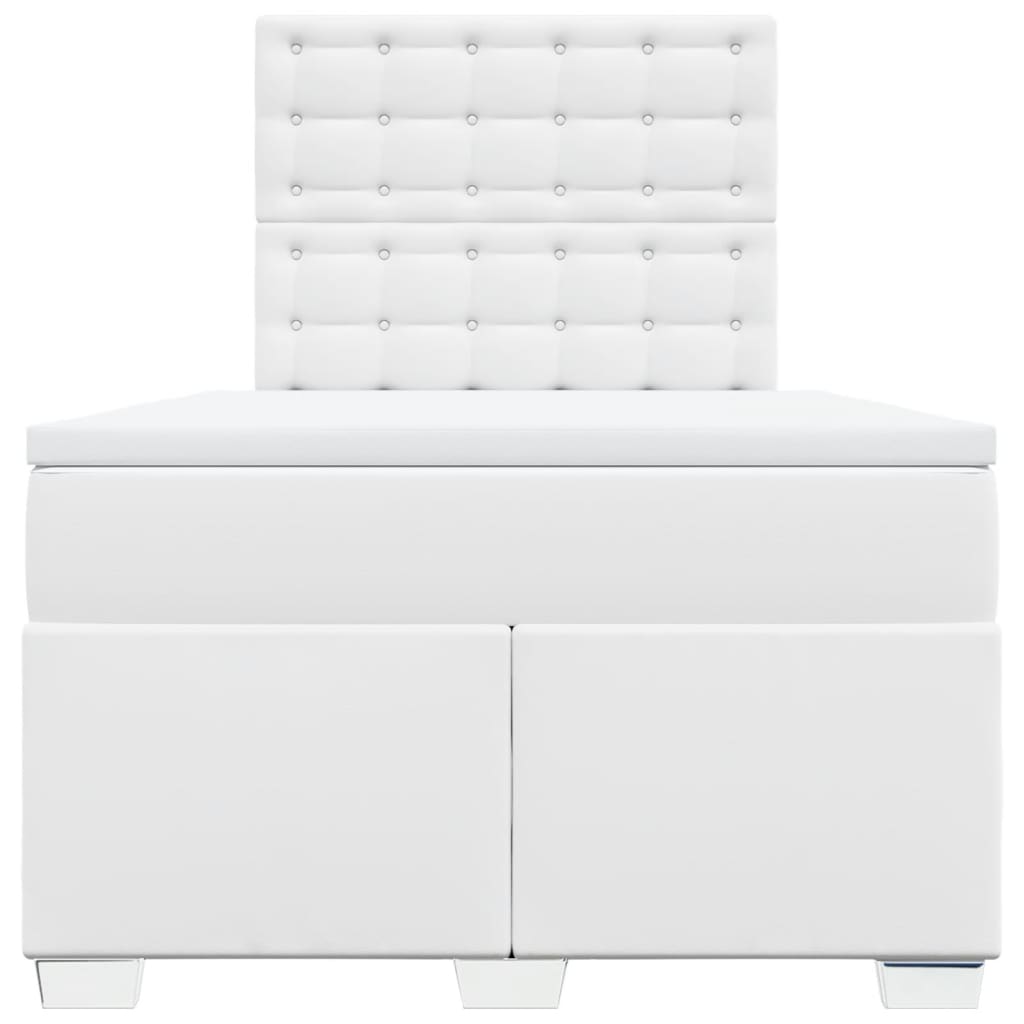 Boxspring met matras kunstleer wit 120x190 cm