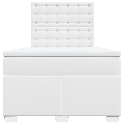 Boxspring met matras kunstleer wit 120x190 cm