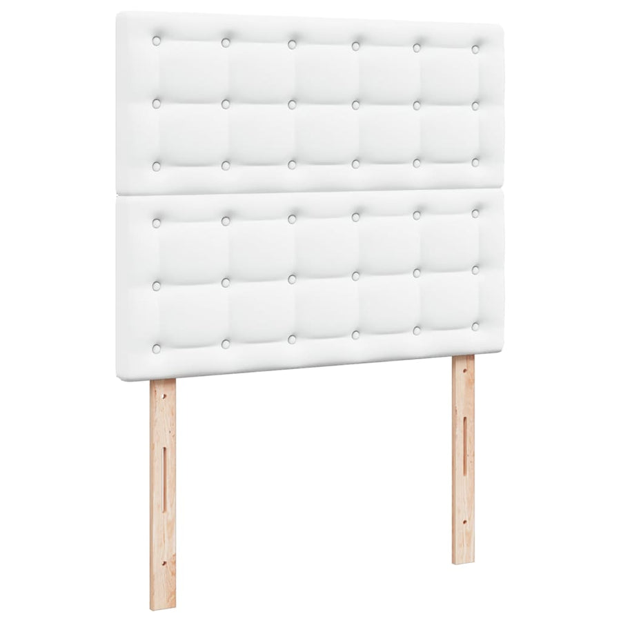 Boxspring met matras kunstleer wit 120x190 cm